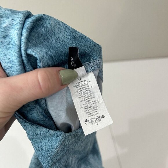 Onzie Womens Pants Small Blue Tie Dye High Rise Midi 7/8 Leggings Performance - Picture 13 of 13